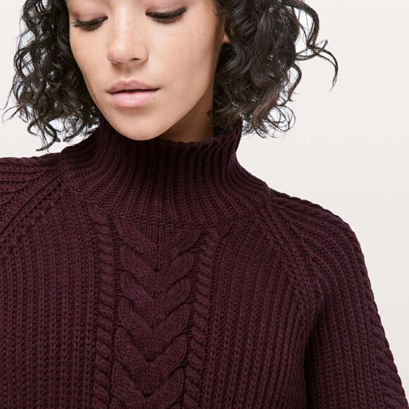 * NWT Lululemon Bring The Cozy Turtleneck Cotton Dark Adobe Size 4 - Picture 4 of 11